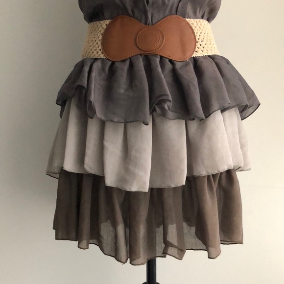 CECICO tiered ruffle dress with belt - Picture 3 of 6